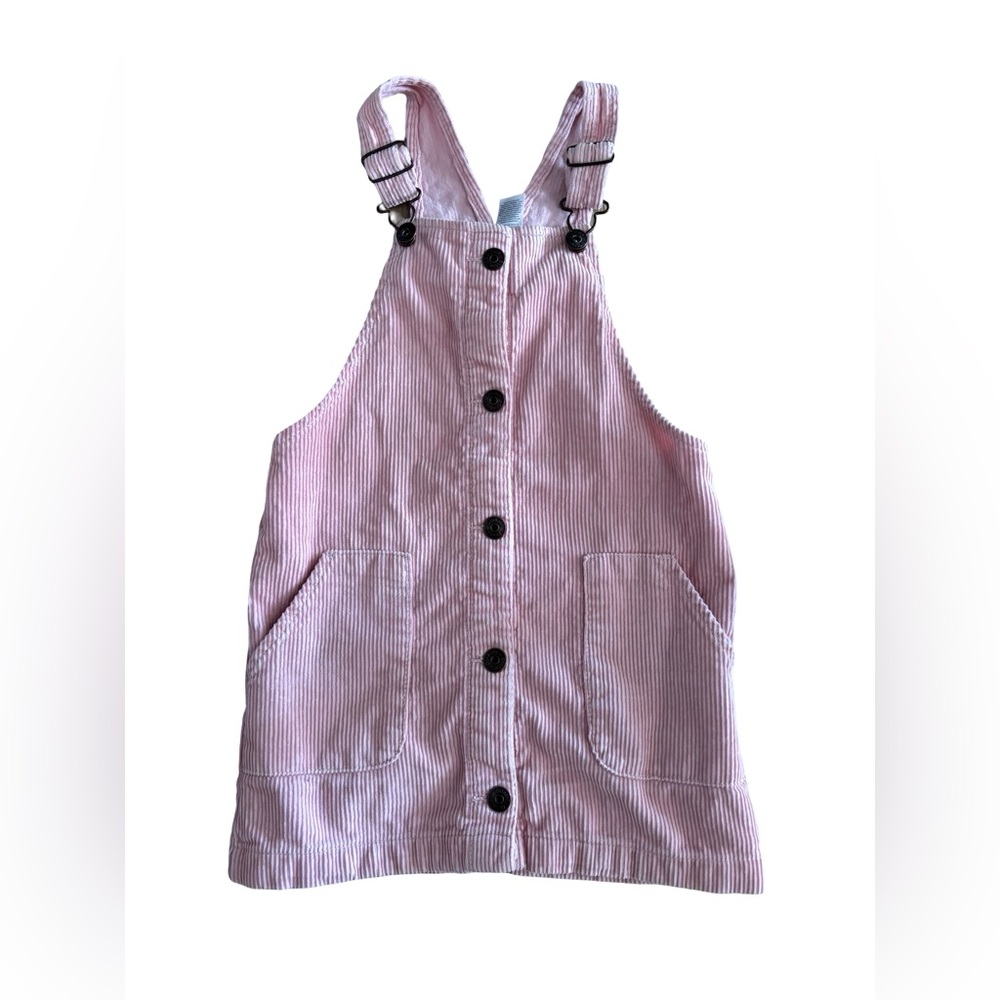 OshKosh B'gosh Light Pink Corduroy Overall Dress Size 5 💯% Cotton